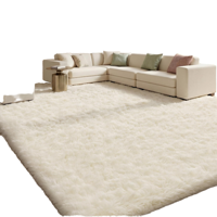 Tapis shaggy crème, grand tapis de sol, tapis en fibres douces pour salon, chambre à coucher