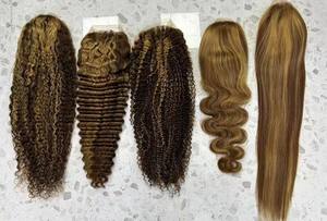 Encaje suizo <span class=keywords><strong>Vietnam</strong></span> cabello encaje completo Frontal pelucas de cabello humano colores naranjas recto Jerry Curl & Deep Wave encaje transparente - Product Image 5