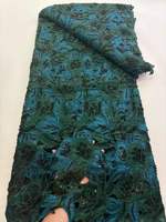 Tissu en dentelle élégant et luxueux à fleurs, orné de perles et de paillettes, 100% polyester, sans élastique, pour robes de mariée et robes