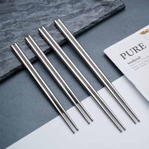 304 Stainless Steel <strong>Chopsticks</strong> for Restaurants and Hotels, Heat-insulating and Anti-slip, Laser logo Chinese <strong>Chopsticks</strong> - Product Image 2