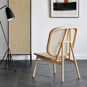 Fauteuil de loisirs en osier minimaliste nordique couleur bois, rafraîchissant en <span class=keywords><strong>été</strong></span>, chaise en osier en bois massif importé - Product Image 5