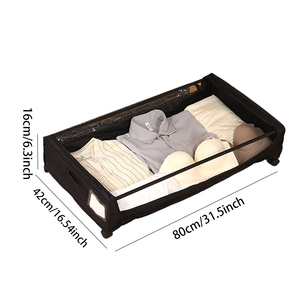 La boîte de <span class=keywords><strong>rangement</strong></span> <span class=keywords><strong>sous</strong></span> le <span class=keywords><strong>lit</strong></span> a des roues et est utilisée pour ranger et organiser les vêtements, les <span class=keywords><strong>chaussures</strong></span>, les draps et les livres - Product Image 3