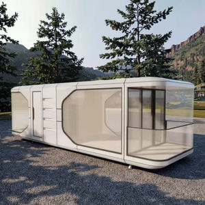 Casa de cápsula de cabina prefabricada con marco de acero modular de lujo para talleres al aire libre Parques-para diseño gráfico Construcción <span class=keywords><strong>Inmobiliaria</strong></span> - Product Image 1