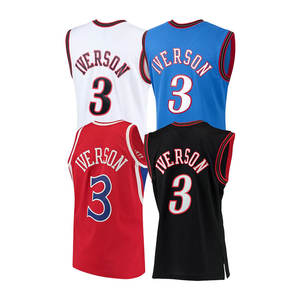 Camisas de Basquete Americanas Costuradas de Todas as Equipes dos EUA para Atacado # 3 Allen Iverson - Product Image 5