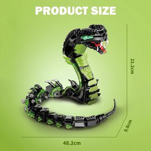 Modèle d'animal lumineux OEM, serpent cobra mécanique, blocs de construction avec corps mobile, jouet de construction pour enfants - Product Image 4