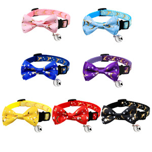 Collar de Gato con Diseño de Luna y Estrella Dorada, con Lazo y Campana, Ajustable, para Gatos y Cachorros - Product Image 3