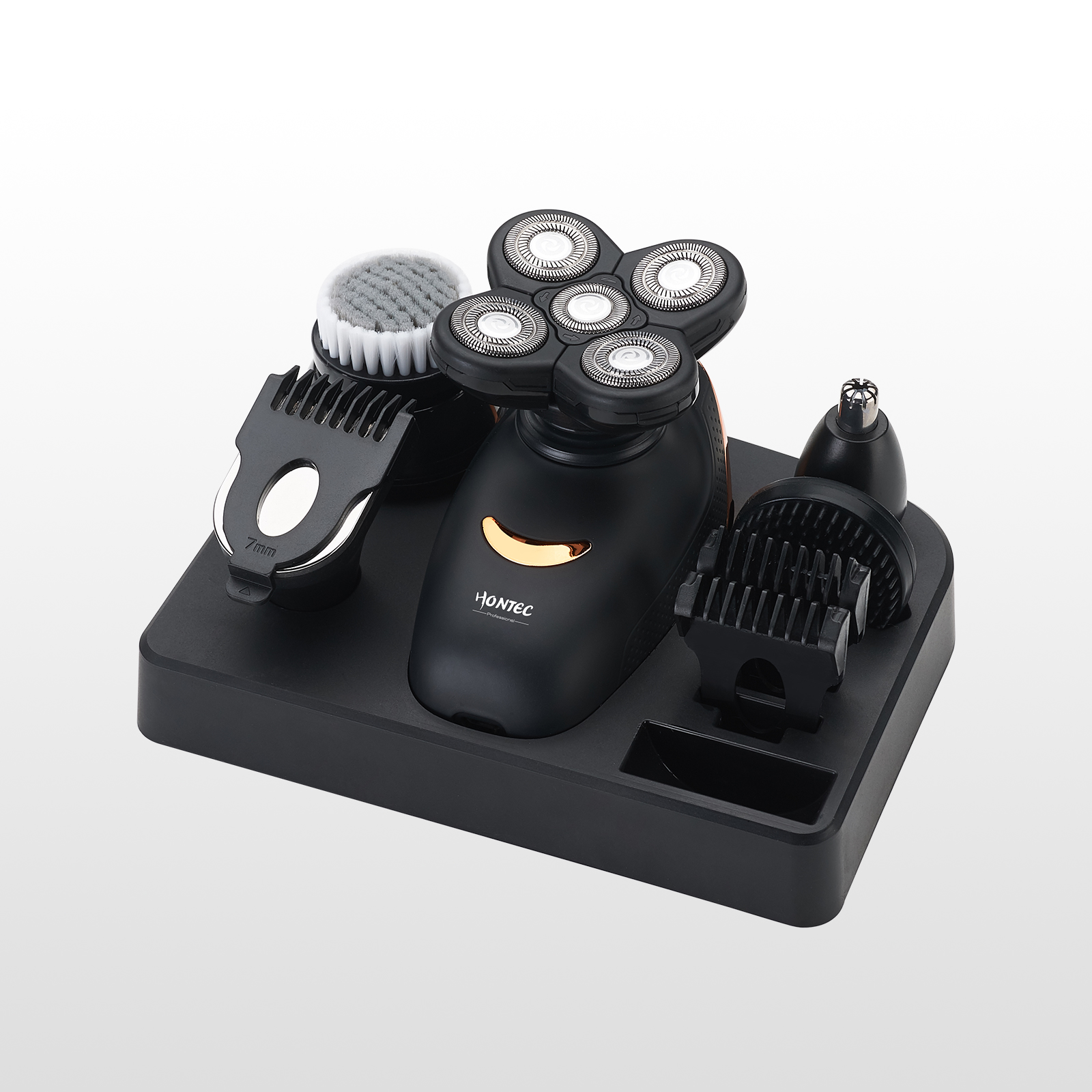 5 в 1 Многофункциональный 5 лезвий лысый головка бритвенный станок для Стрижки животных комплект с машинка для стрижки волос триммер для носа и щеточка для чистки