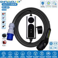 Chargeur EV portable Shineyou, commande via l'application Tuya, câble de charge Type 2, 3.6/7.4/11/22 kW, 10A-32A réglable, directement de l'usine