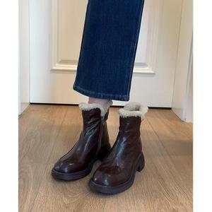 Stivali da Neve in Pelle di Pecora e Pelo d'Agnello di <span class=keywords><strong>Prima</strong></span> Qualità, Casual, Caldi, Impermeabili, Alla Moda, Taglie Grandi, Versatili, Stivaletti per Donne - Product Image 5