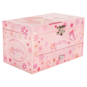 Joyero de música de sirena rosa de 7 pulgadas de lujo Ever Bright, bonito regalo de madera para niñas HECHO DE MDF - Product Image 6