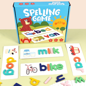 Ensemble de jeu de mots d'orthographe de l'alphabet <span class=keywords><strong>anglais</strong></span> éducatif Montessori semblant de jouer jeu d'orthographe autres jouets en bois pour enfants - Product Image 1