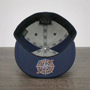 Gorra de béisbol de 5 paneles con visera plana de gamuza, bordado 3D de dos tonos, personalizada para exteriores, de fabricante de gorras. - Product Image 4