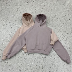 YITE Streetwear Unisex 500 Gsm Cotton Boxy Hoodies in <strong>Bulk</strong> High Quality French <strong>Terry</strong> Men Cropped Plain Oversize Baggy Hoodie - Product Image 1