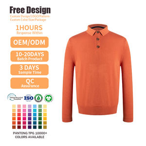 Nuevo Diseño de Moda de negocios camiseta fina transpirable logotipo personalizado nuevos hombres de manga larga Polo de Golf prendas de punto - Product Image 2