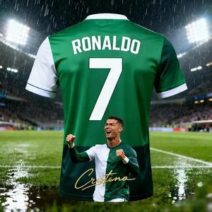 Ronaldo 7 AI Football Jersey Fan Edition Atasan Latihan Sepak Bola untuk Dewasa dan Anak-anak Pakaian Olahraga Kasual Nyaman Musim Panas - Product Image 6