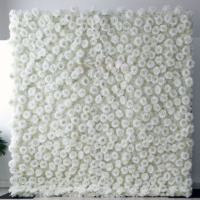 Dinding Bunga 3D M167, Gulungan Bunga Mawar Ivory Hydrangea Sutra Buatan Warna Putih untuk Dekorasi Pernikahan dan Pesta