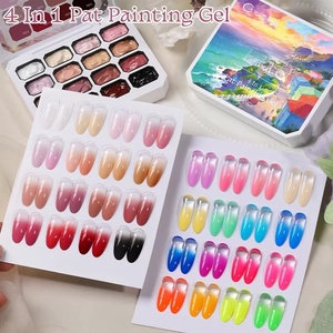Gel de pintura 4 en 1 de 16 colores para estampado degradado, dibujo de patrones, gel UV/LED para estampado degradado. - Product Image 6