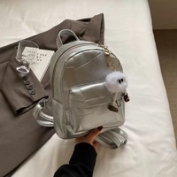 Tas Ransel Wanita Outdoor PU Model Messenger, Ritsleting, Bahan Poliester, Ringan, Portabel untuk Mahasiswa, Tahan Air