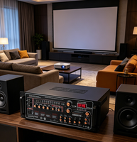 Amplificateur de puissance numérique 2 canaux OEM personnalisé 50W+50W avec Bluetooth, USB, AUX, micro, guitare, karaoké, système de sonorisation