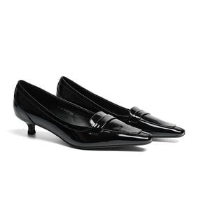 WETKISS 2026 Mocassini Neri in Pelle con Tacco Alto da Donna, Eleganti Décolleté con Tacco a Rocchetto e Punta Quadrata, <span class=keywords><strong>Scarpe</strong></span> da Ufficio per Donna - Product Image 1