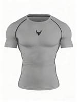 T-shirt Homme Col Rond Imprimé Américain Automne OEM, Coupe Slim, Extensible Quadridirectionnel, Séchage Rapide, Manches Courtes – Fournisseur Populaire