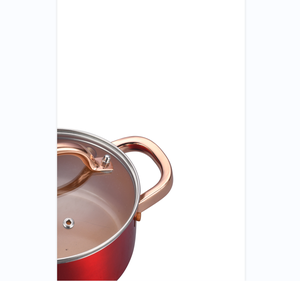 Rivestimento metallico rosso articoli da <span class=keywords><strong>cucina</strong></span> set di utensili da <span class=keywords><strong>cucina</strong></span> antiaderente set di pentole antiaderenti con manico in acciaio inossidabile - Product Image 6
