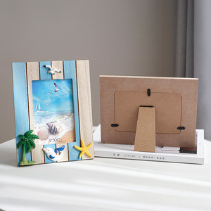 Mediterranean Style Wooden Photo <b>Frame</b> 6 Inch Tabletop Decorative Home Ornament - Product Image 3