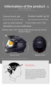 ユニセックスデュアルバイザーフルフェイスヘルメットオールシーズンABSロングオフロードモーターサイクル新しい状態 - Product Image 5