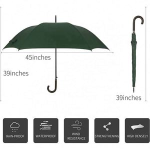 Parapluie de golf haut de gamme coupe-vent avec manche en bois à fibres longues, idéal pour les cadeaux d'affaires - Product Image 3