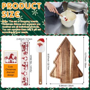 Tabla de cortar de Navidad de forma personalizada, tablas de Navidad de bambú de madera con cintas de Navidad y raspadores para Cocina - Product Image 2