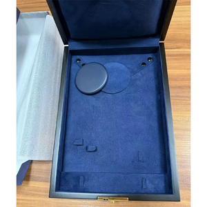 Boîte à montre de luxe en cuir PU, étui de rangement pour une seule montre avec doublure en velours bleu marine, boîte cadeau pour montre avec logo personnalisé - Product Image 4