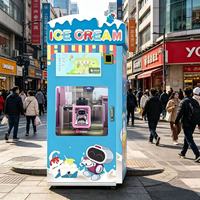 Robot distributeur de crème glacée intelligent à écran tactile, paiement multiple (pièces, carte, QR code), équipement commercial pour la vente de crème glacée molle