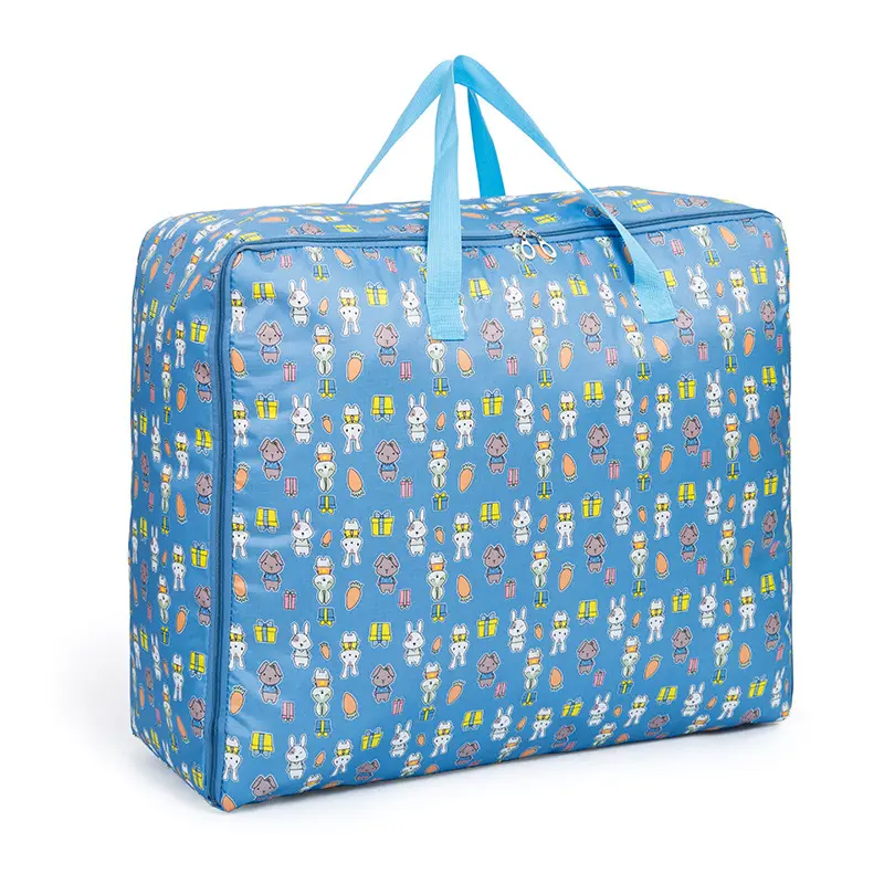 Grand sac de rangement Logo personnalisé, boîte Oxford vêtements couette linge oreiller Zipper sac de voyage