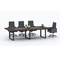 Meubles de salle de conférence de bureau modernes de haute qualité, table de conférence à pieds métalliques