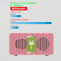 Portable sans fil pour Bluetooth V5.0 Haut-parleur Radio-réveil à LED Son de haute qualité Haut-parleur de téléphone portable Design coloré