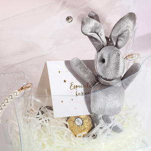 Red Joy Candy Gift Bag Bolso lindo personalizado Net para <span class=keywords><strong>el</strong></span> día del maestro Inns Packaging Bolsa de regalo de transporte de PVC transparente - Product Image 5