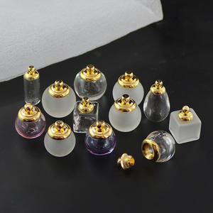 תליוני זכוכית חלולים למילוי עם מכסה בורג מוזהב, תכשיטי שרשרת למזכרת מאפר, להכנת תליונים - Product Image 5