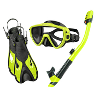 Aloma Ensemble de matériel de plongée pour adultes Lentilles en verre Équipement de plongée en apnée et de plongée avec palmes de natation et sac Logo personnalisable