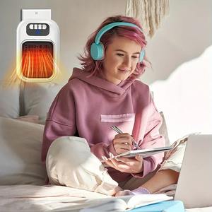 Mini calentador eléctrico portátil montado en la pared <span class=keywords><strong>para</strong></span> el hogar y ventiladores de calefacción con Control remoto, pantalla Digital de calentamiento rápido, soplador de aire caliente temporizado - Product Image 5
