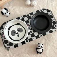 Bol en céramique de style coréen, élégant, à motif animalier de dessin animé, avec poignées, universel pour chats et chiens, adapté aux aliments lyophilisés et à l'eau, Chaozhou