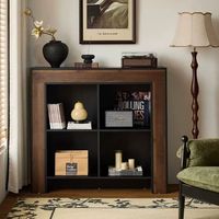 Meuble de cheminée moderne avec 4/6 compartiments ouverts, console de rangement en bois, meuble d'entrée pour salon et couloir