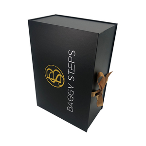 Custom Black Coated Paper Magnetic <strong>Gift</strong> Box <strong>Book</strong> Shaped with Ribbon Embossing Sponge Lining for Unique <strong>Gifts</strong> - Product Image 3