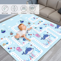 Tapis de jeu pour bébé en mousse XPE, double face, non toxique, jouet éducatif, grand motif de dessin animé, tapis pliable