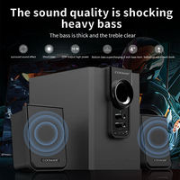 Sistema de Sonido Envolvente USB Personalizable con Subwoofer, Altavoces Multimedia para Juegos, Cine en Casa, Sistema Hifi 2.1 con Altavoces Woofer para PC