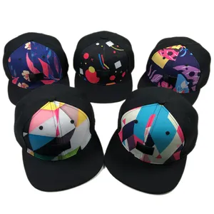 Özel high-end yüceltilmiş spor kap logo baskılı kozmetik kapları renkli patten hip hop yapılandırılmış beyzbol şapkası deri snapback kap