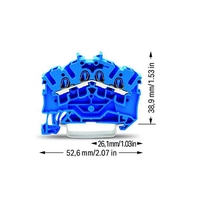 Bloque de terminales de paso de 4 conductores, 5 uds., 2002-6404, 5,2mm de ancho, azul, nuevo