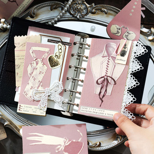 10 Notas Adhesivas por Paquete, Serie <span class=keywords><strong>Victoria</strong></span> Notebook, Adornos Ligeramente Vintage en Relieve para Diario - Product Image 3