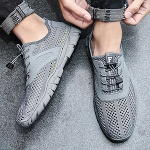 รองเท้าเดินเขาตาข่ายขนาดใหญ่สำหรับผู้ชาย, รองเท้าเดินเขาตาข่ายตาข่ายระบายอากาศแบบลำลองกลวงระบายอากาศกลางแจ้งผจญภัยในน้ำ - Product Image 4