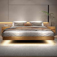 Cadre de lit moderne personnalisé en panneaux MDF rembourrés, taille King/Queen, tête de lit capitonnée, écologique et durable, pour chambres et appartements