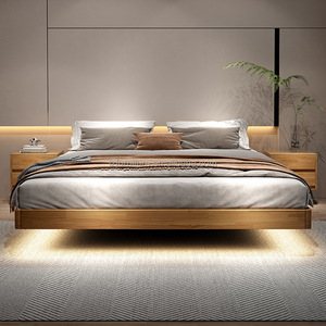 Custom Inexpensive Low Profile Upholstered <b>King</b> Queen <b>Size</b> MDF Wood Base Bed Frame & Mattress with Bed <b>Sheets</b> Set For Hotel Use - Product Image 6